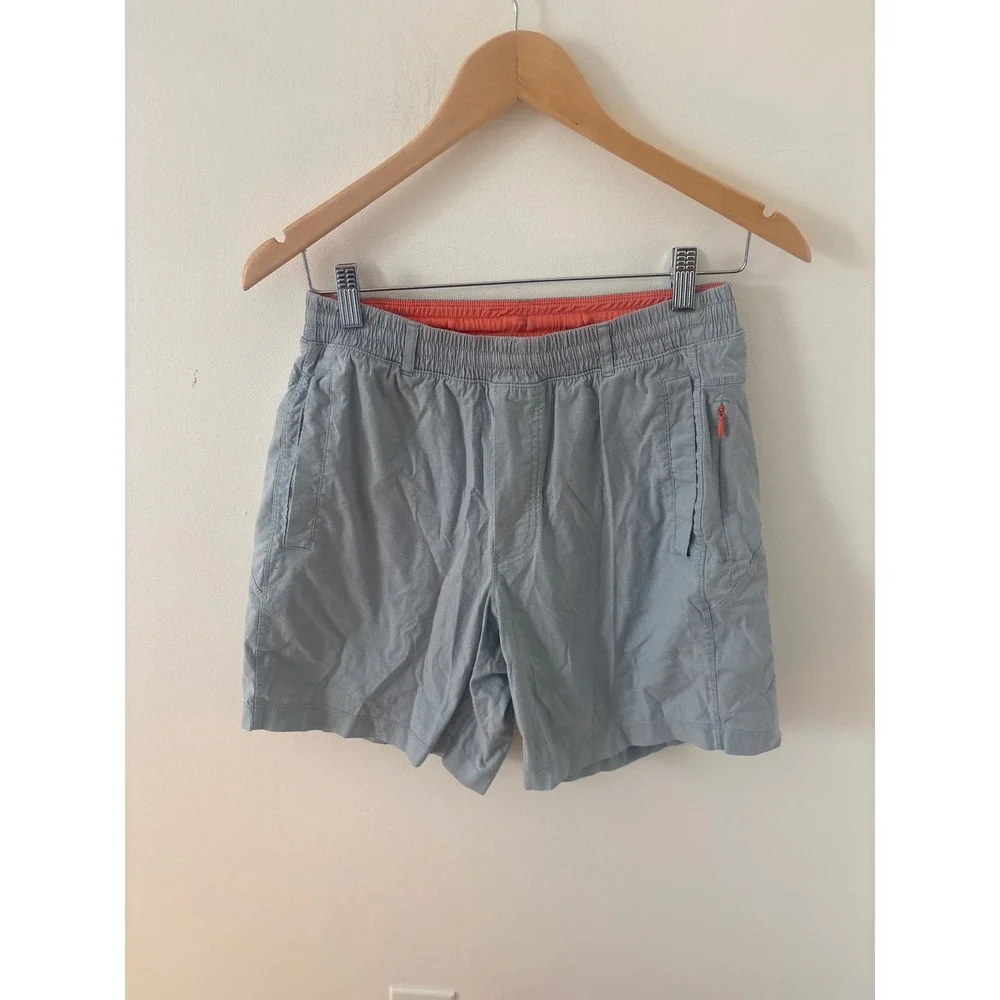 Birddogs Mens Classic Gym Shorts Light Blue Grey Orange Liner Size Medium 6in